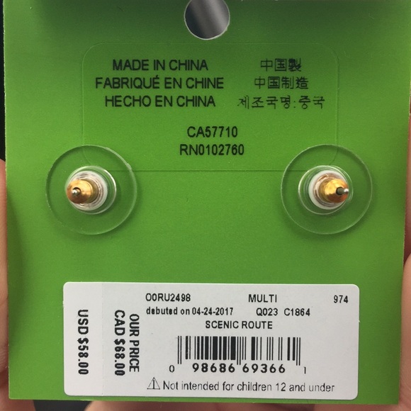 NWT Kate Spade Hummingbird Multi Earrings - Picture 3 of 3